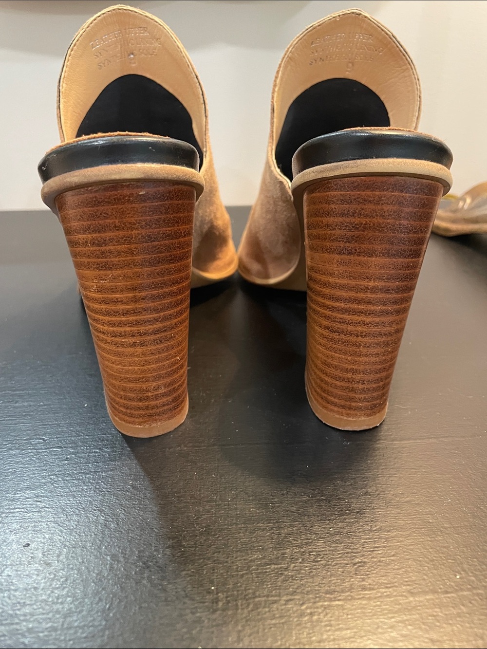 Fabienne Taupe Suede Open-Toe Scalloped Mule - Picture 3 of 6